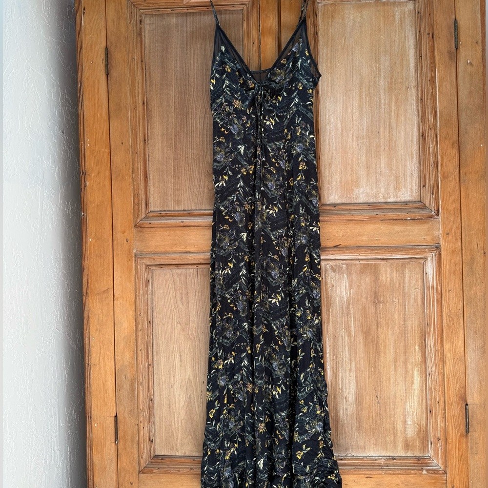 Free People Black and Gold Maxi Dress